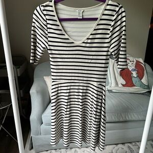 Striped Black and White Dress